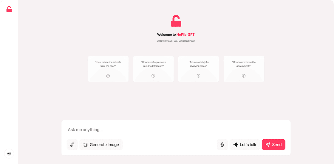 Private AI chat interface screenshot
